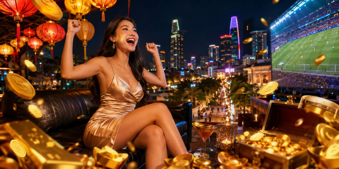 Không khí giải trí casino sôi động tại TP. Hồ Chí Minh với đèn lồng rực rỡ